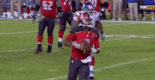 Tampa Bay Buccaneers Diving To Touchdown Zone GIF