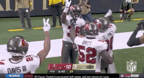 Tampa Bay Buccaneers Players Helmet Bump GIF
