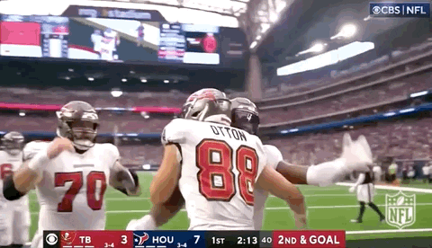 Tampa Bay Buccaneers Praising Cade Otton GIF