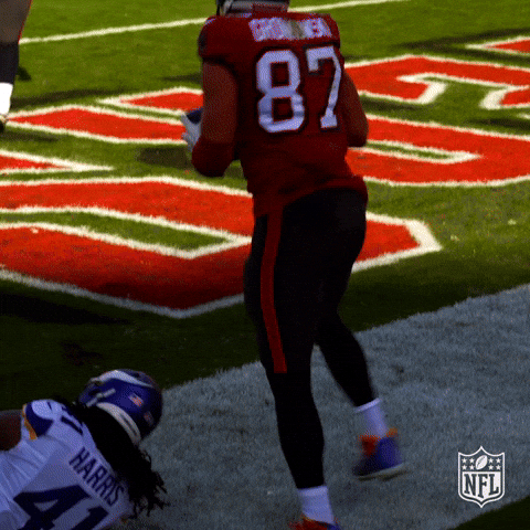 Tampa Bay Buccaneers Rob Gronkowski Tossing Football GIF