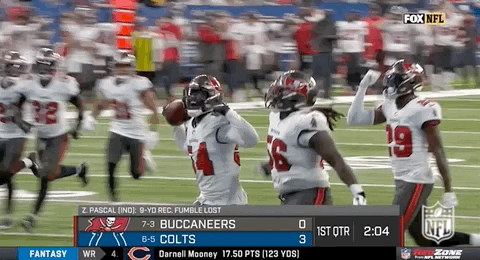Tampa Bay Buccaneers Running Toward End Zone GIF