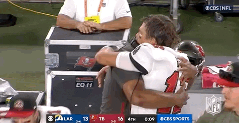Tampa Bay Buccaneers Tom Brady Hugging A Man GIF