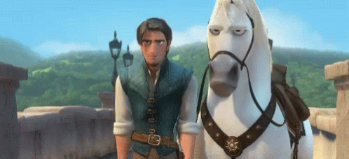 Tangled Flynn Rider And Horse Fighting GIF