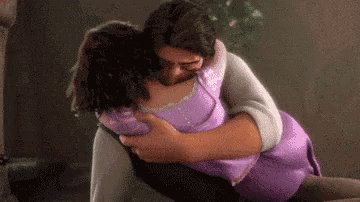 Tangled Flynn Rider And Rapunzel Hug GIF