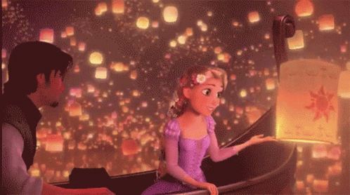 Tangled Rapunzel And Flynn Rider Boat Lamp Date GIF