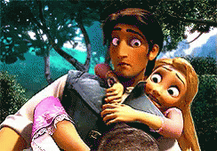 Tangled Rapunzel Climbs To Flynn Rider GIF