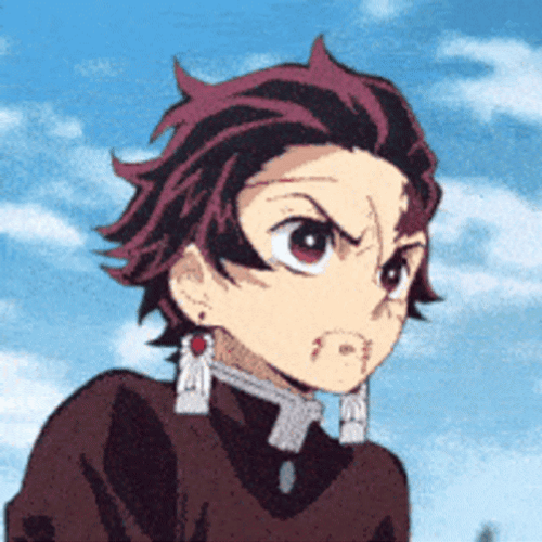 Tanjiro angry red face GIF