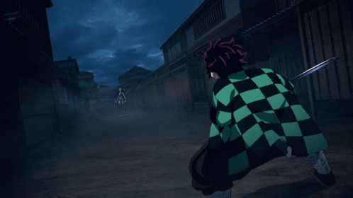Tanjiro Vs Daki Clashing Moment GIF
