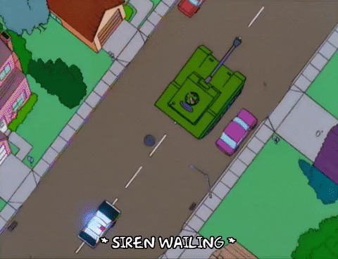 Tank Being Followed By Police GIF