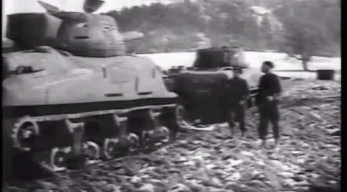 Tank Capsized By Two Men GIF