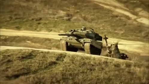 Tank Driving on Dirt Road