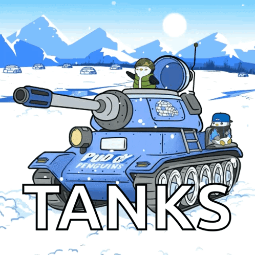 Tank With Penguins Saying Tanks