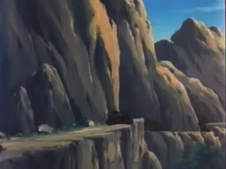 Tanks Racing On Cliff GIF