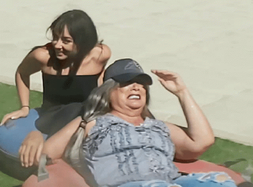 Tanning But Frustrated Lady GIF