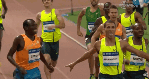 Taoufik Makhloufi Reaching Finish Line GIF