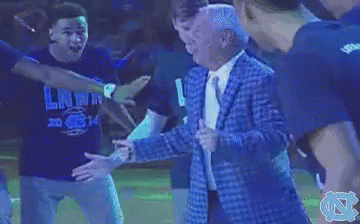 Tar Heels Coach Dancing With Players GIF