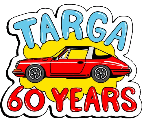 Targa 60 Years Sticker Red Car