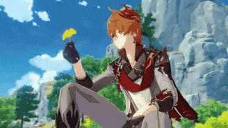 Tartaglia Childe Relaxing Genshin Impact GIF