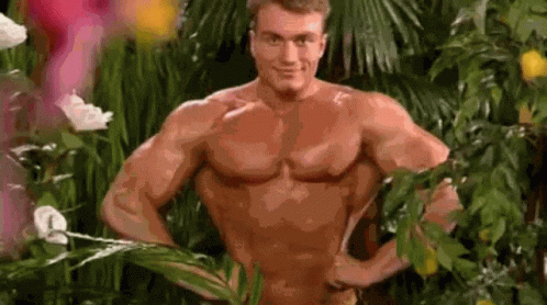 Tarzan Boy Music Video Muscle Flex GIF