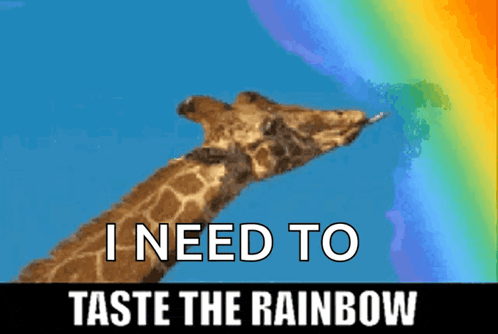 Taste The Rainbow Giraffe Gif GIF