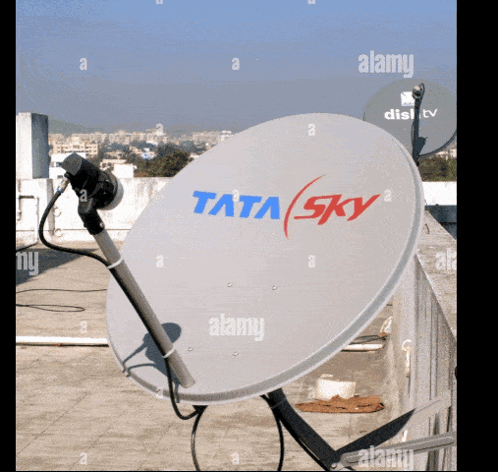 Tata Sky Satellite Dish On Rooftop GIF