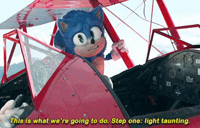 Taunting Sonic In Plane GIF