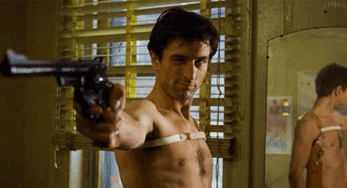 Taxi Driver Travis Bickle Holding Gun GIF