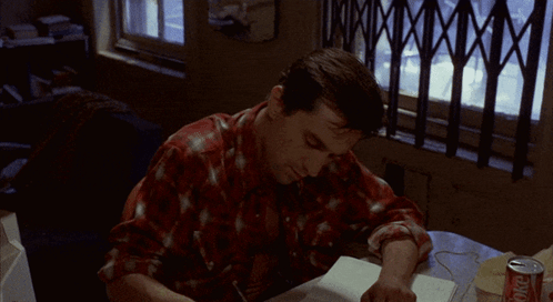Taxi Driver Travis Bickle Writing GIF