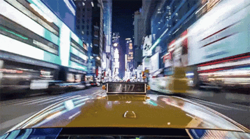 Taxi Rushing Forward Top View GIF