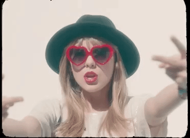 Taylor Swift Birthday Heart Glasses GIF