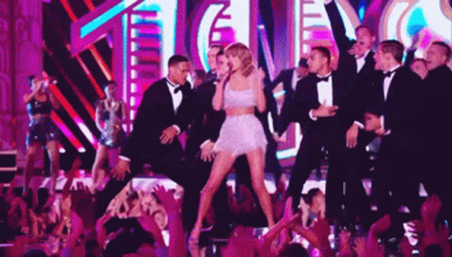 Taylor Swift Dancing Around Boys GIF