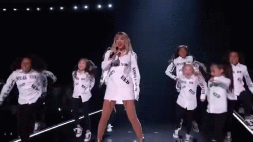 Taylor Swift Dancing Swiftly With Kids GIF