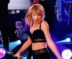 Taylor Swift Dancing While Whipping Her Hair GIF