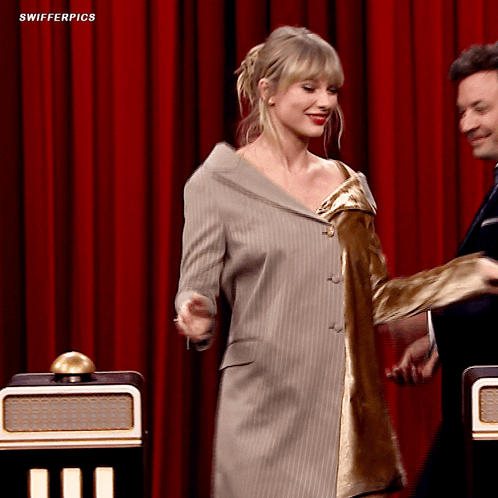 Taylor Swift Dancing With Jimmy Fallon GIF