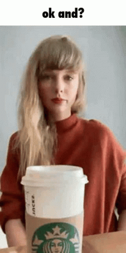 Taylor Swift Drinking Starbucks Meme GIF