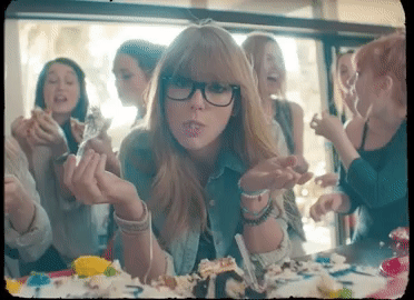 Taylor Swift Eats Cake Birthday GIF