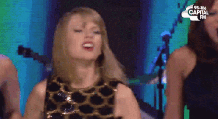 Taylor Swift Energetic Raising Hand GIF