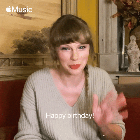 Taylor Swift Greets Happy Birthday GIF
