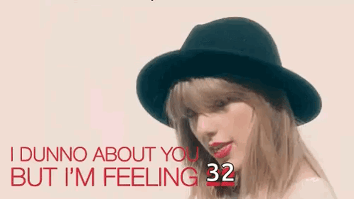 Taylor Swift Wearing Black Hat And Red Lipstick GIF