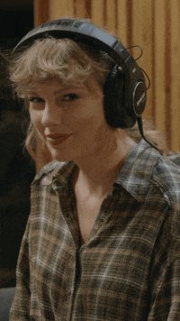 Taylor Swift Wearing Headphones GIF