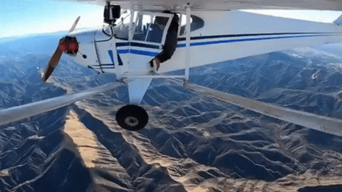 Taylorcraft B Plane Jump GIF