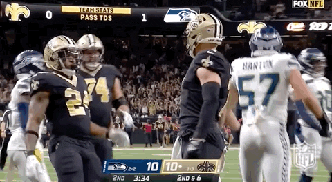 Taysom Hill Getting Congratulated For Touchdown GIF