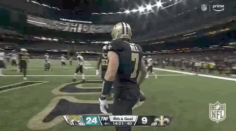 Taysom Hill Helmet Bump With Teammates GIF