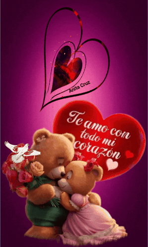 Te Amo Con Todo Mi Corazon Is Written On A Heart GIF