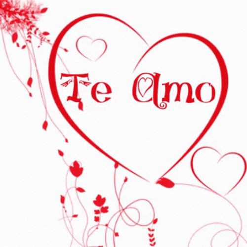 Te Amo Heart Flowers Design Art Animation GIF 