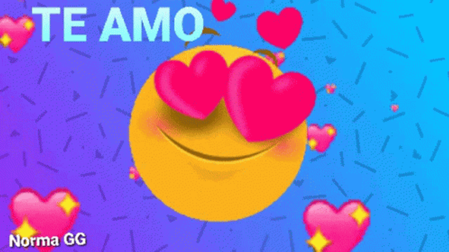 Te Amo In Love Heart Eyes Emoji GIF 