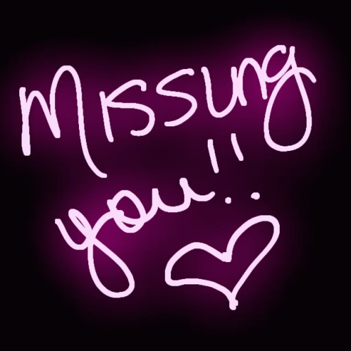 Neon Lights Missing You Text GIF