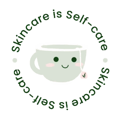Tea Cup With Face Skincare Is Self-Care