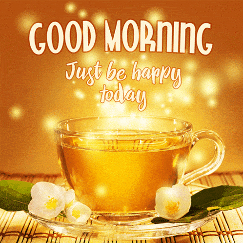 Tea Cup With Flowers Good Morning