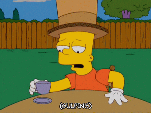 Bart Simpson Sips Tea GIF